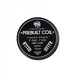 Prebuilt Coil Framed Staple -26/4 1*4/36 Ni80 0.2Ω (10kom) - Yachtvape