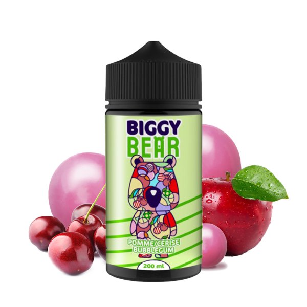 Apple Cherry Bubble Gum 0mg 200ml - Biggy Bear